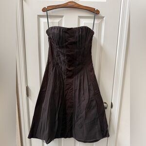 BNWT RW&Co Convertible Strapless Brown Tule Aline Dress with Corset Detail - 10